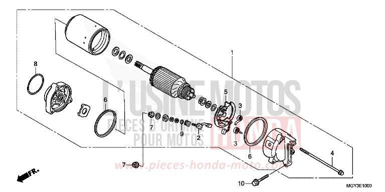 MOTEUR DE DEMARRAGE von VFR800X „Crossrunner“ MAT BULLET SILVER (NH389) von 2013